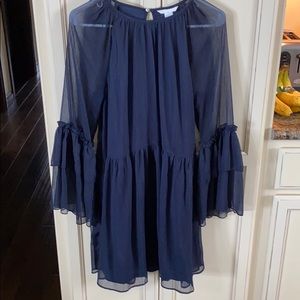 Navy blue sheer dress